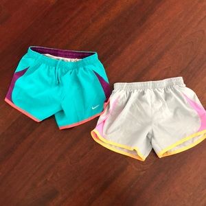 2 pairs Girls Nike Tempo Running Shorts